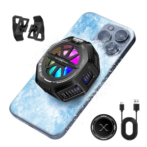 ZORBES® Phone Cooler for Gaming, Magnetic Mobile Cooler with 4 Level Modes, LCD Display & RGB Light, Semiconductor Technology Gaming Cooler with Clips for iOS & Android Phones ZORBES® Phone Cooler for Gaming, Magnetic Mobile Cooler with 4 Level Modes, LCD Display & RGB Light, Semiconductor Technology Gaming Cooler with Clips for iOS & Android Phones